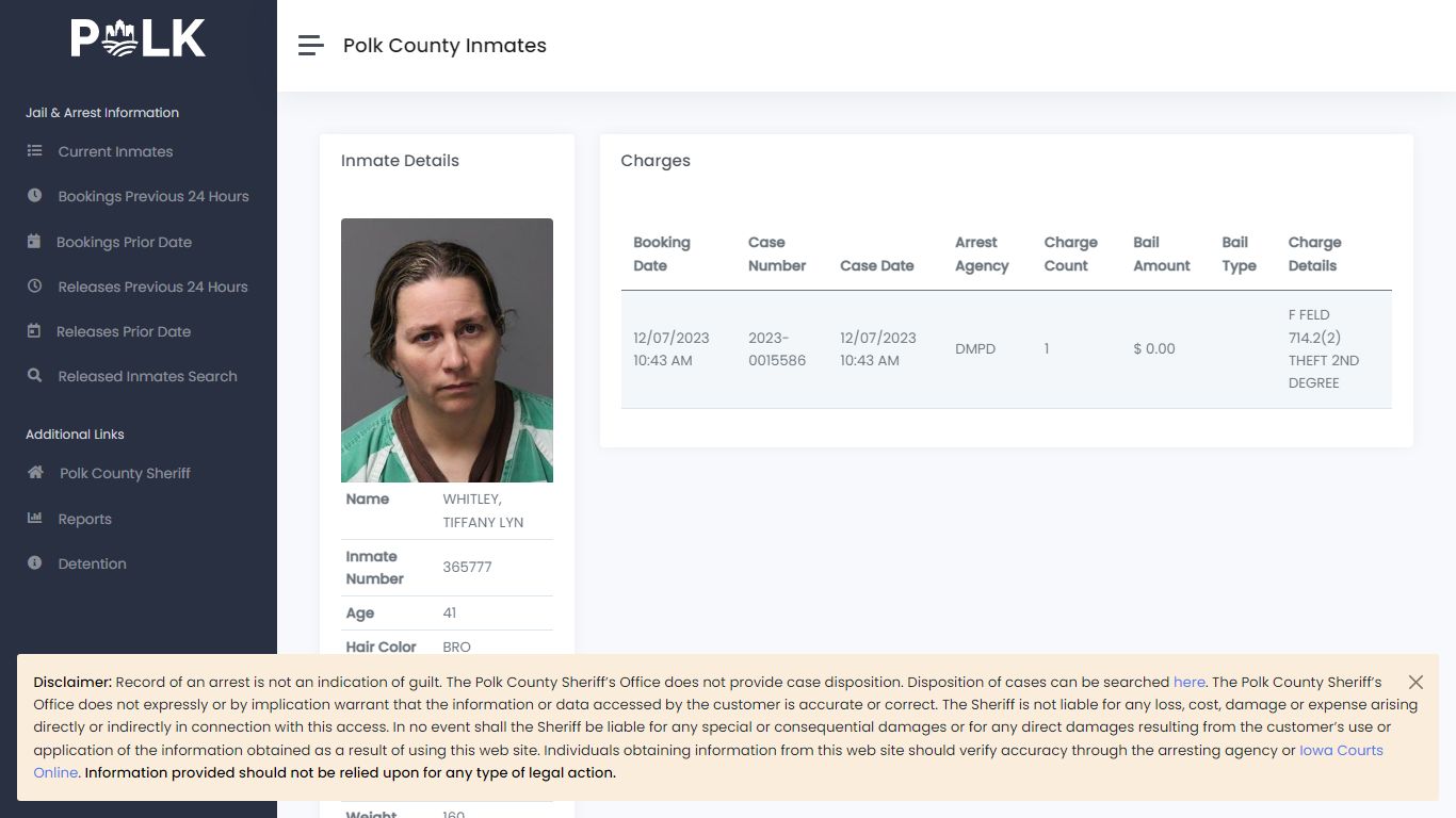 Inmate Details - Polk Inmates