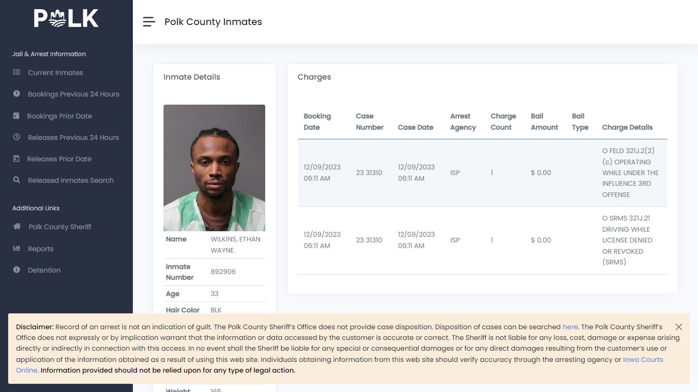 Inmate Details - Polk Inmates